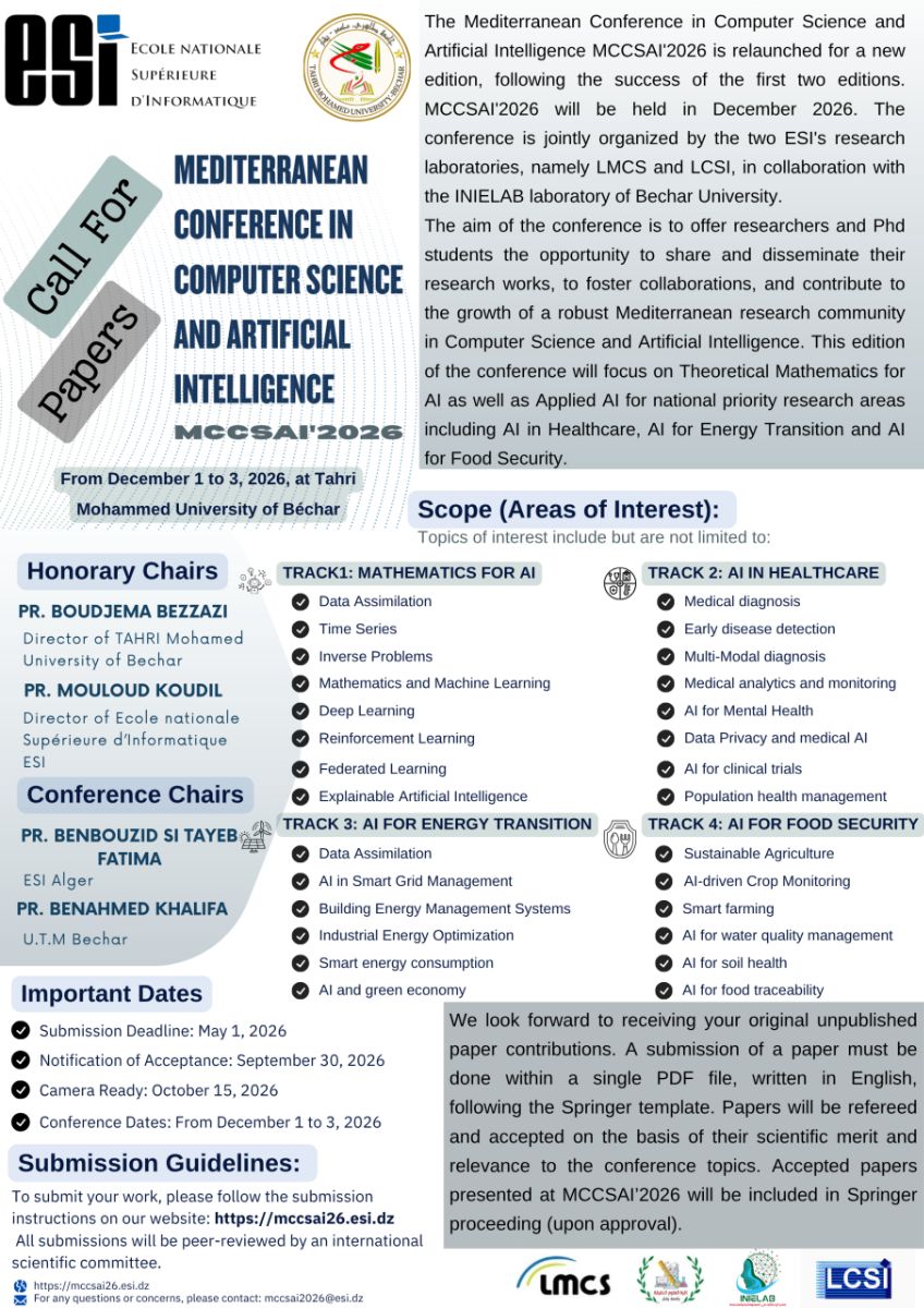 MCCSAI 2026 – Mediterranean Conference in Computer Science and ...